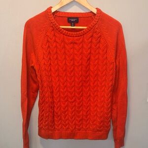 Ralph Lauren Vibrant Orange Cable Knit Sweater